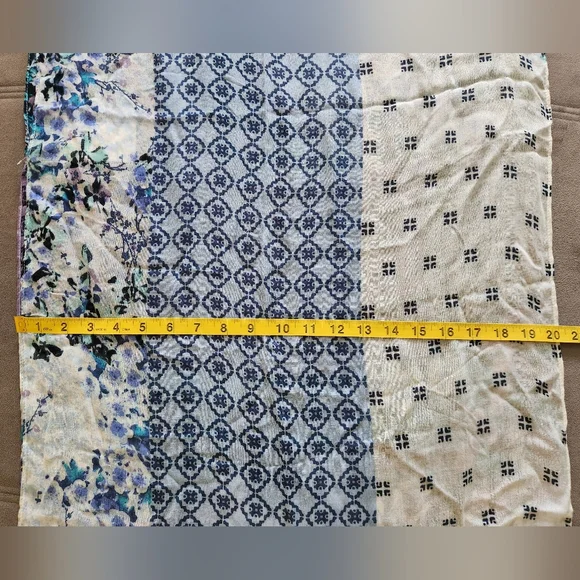 J. Jill Patchwork Infinity Scarf - PORCELAIN PRINT **NEW - Picture 7 of 8